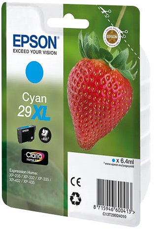 EAN 8715946600413 - Epson Strawberry 29XL C cartucho de tinta 1 pieza(s) Original Alto rendimiento (XL) Cian imagen 1