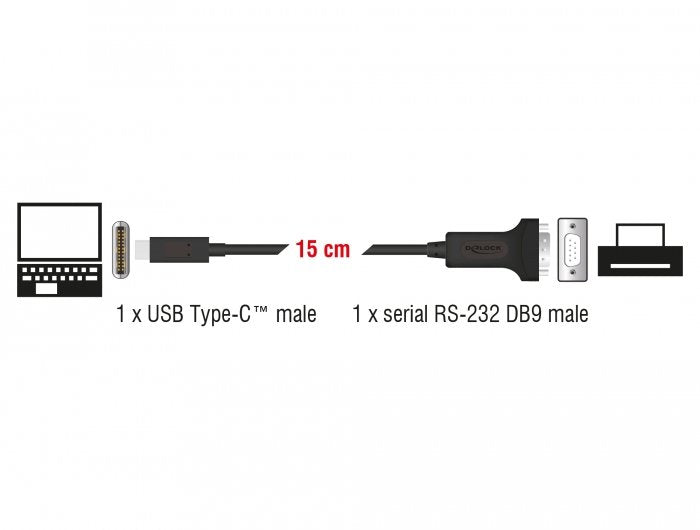 EAN 4043619639083 - DeLOCK 63908 cable de serie Negro 0,15 m DB-9 imagen 3