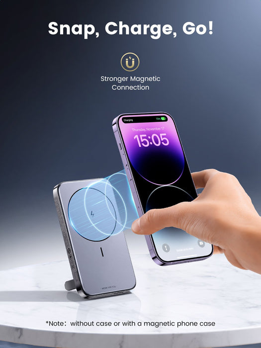 EAN 6941876210862 - Ugreen 10000mAh Mini Powerbank Wireless 20W with MagSafe grey imagen 5