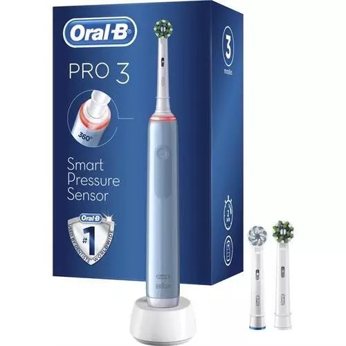 EAN 8006540760000 - Oral-B Pro Series 3 3370 Adulto Cepillo dental vibratorio Azul claro, Blanco imagen 1
