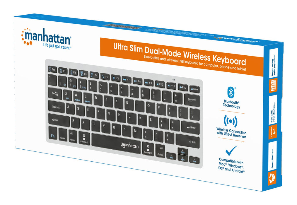 EAN 0766623180559 - Manhattan 180559 teclado Oficina RF Wireless + Bluetooth QWERTZ Alemán Negro, Gris imagen 6