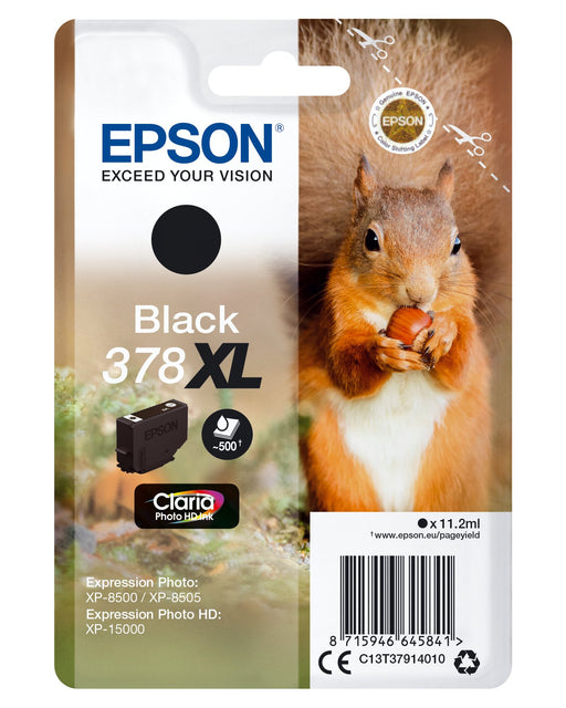 EAN 8715946645858 - Epson Squirrel C13T37914020 cartucho de tinta 1 pieza(s) Original Alto rendimiento (XL) Negro imagen 1