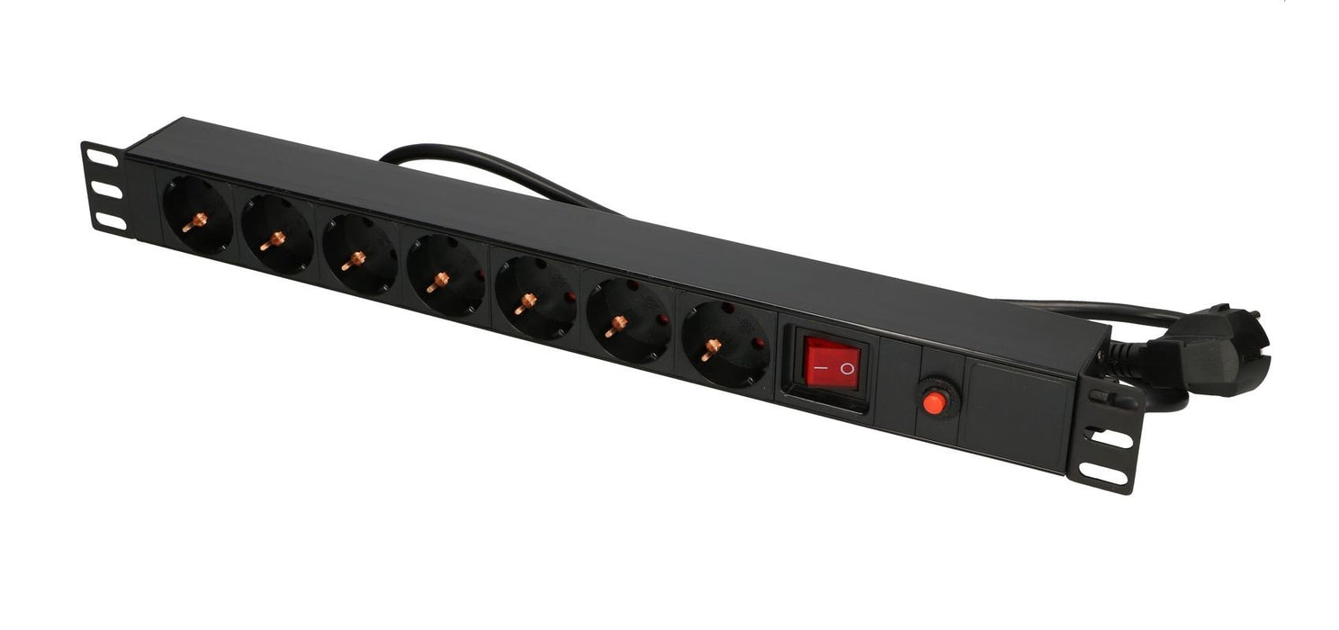 EAN 5903148912967 - Extralink 19\" 1U 7 SOCKET EU TYPE POWER PDU WITH SWITCH PDU 7-EU Regleta eléctrica imagen 1