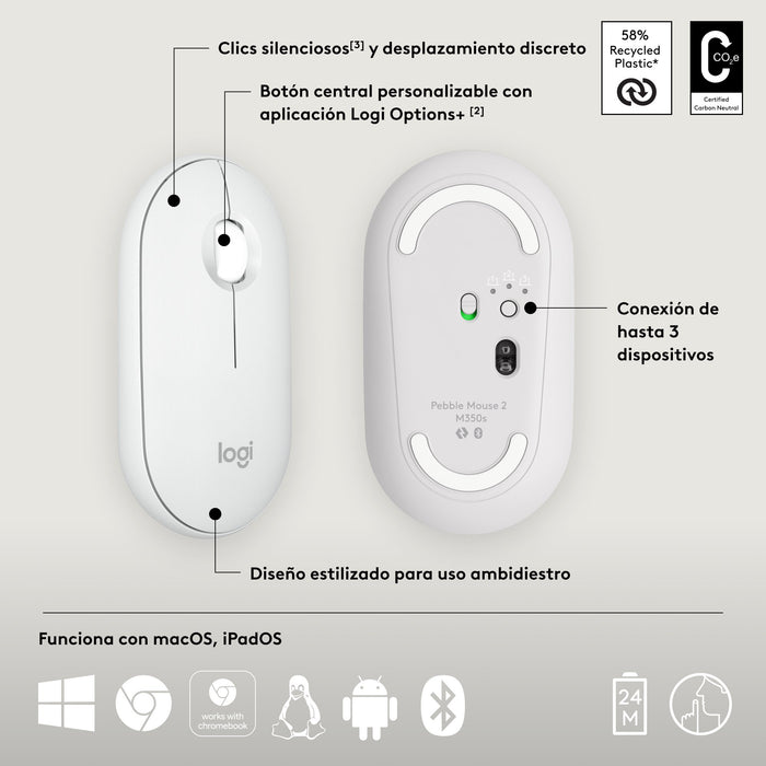 EAN 5099206110441 - Logitech 910-007013 ratón Viajes Ambidextro RF Wireless + Bluetooth Óptico 4000 DPI imagen 13