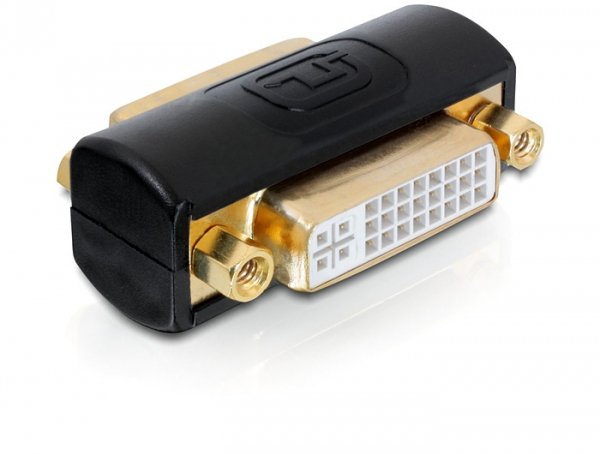 EAN 4043619652259 - DeLOCK 65225 cambiador de género para cable DVI Negro, Oro imagen 1