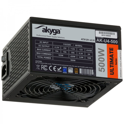 EAN 5901720134585 - Akyga AK-U4-500 unidad de fuente de alimentación 500 W 20+4 pin ATX ATX Negro imagen 1