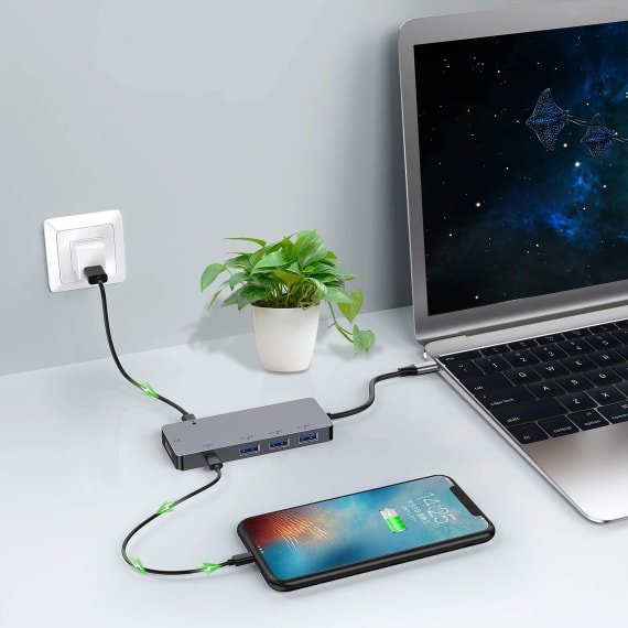 EAN 3303170099414 - T'nB HUBALU6 base para portátil y replicador de puertos USB 3.2 Gen 1 (3.1 Gen 1) Type-C Gris imagen 7