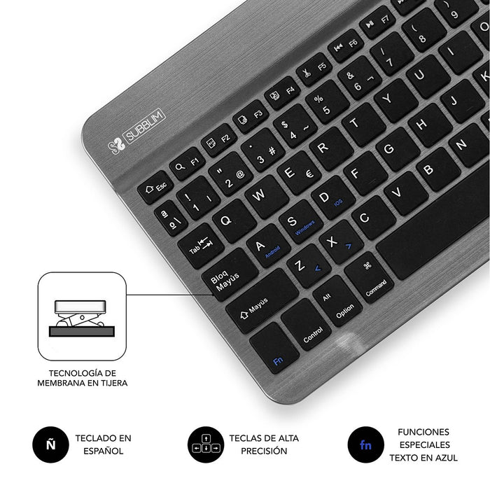 EAN 8436586740573 - SUBBLIM TECLADO SMART BLUETOOTH GREY QWERTY Español Negro, Gris imagen 5