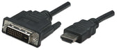 EAN 0766623322782 - Manhattan 322782 adaptador de cable de vídeo 1 m HDMI tipo A (Estándar) DVI-D Negro imagen 1