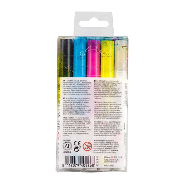 EAN 8712079408268 - Talens Ecoline marcador 5 pieza(s) Negro, Azul, Magenta, Amarillo imagen 4