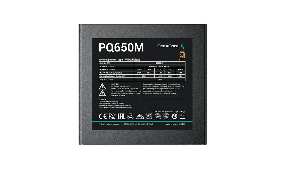 EAN 6933412701729 - DeepCool PQ650M unidad de fuente de alimentación 650 W 20+4 pin ATX ATX Negro imagen 3
