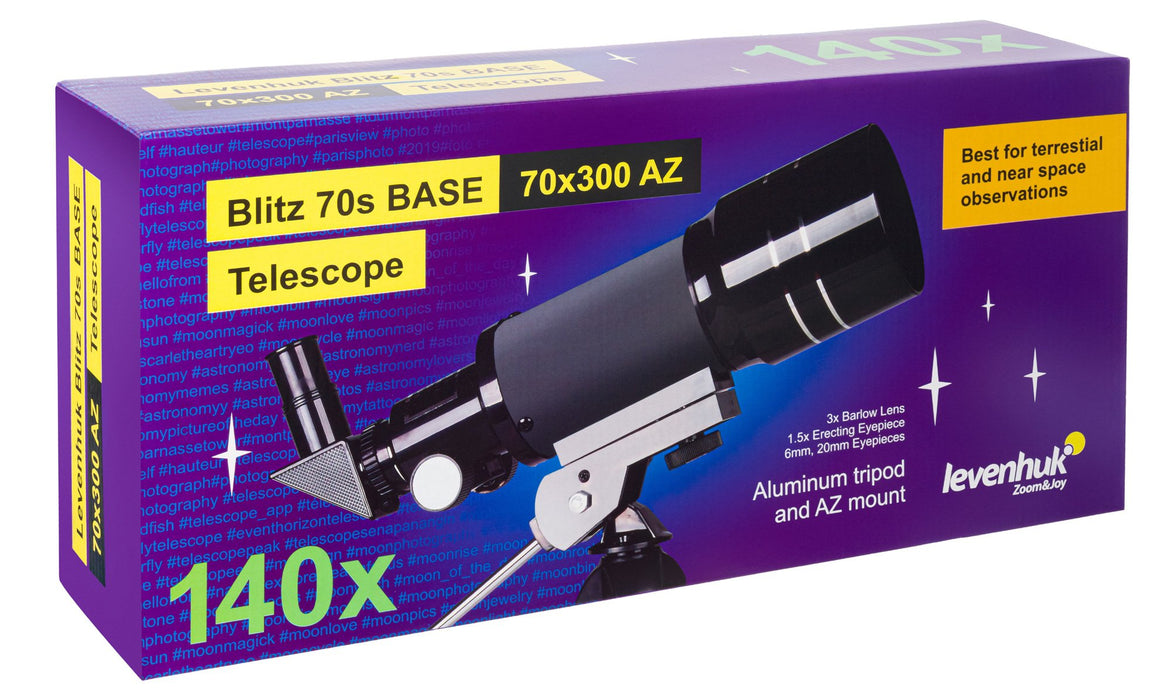 EAN 0753215775880 - Levenhuk Blitz 70s Base Refractor 140x Gris imagen 10