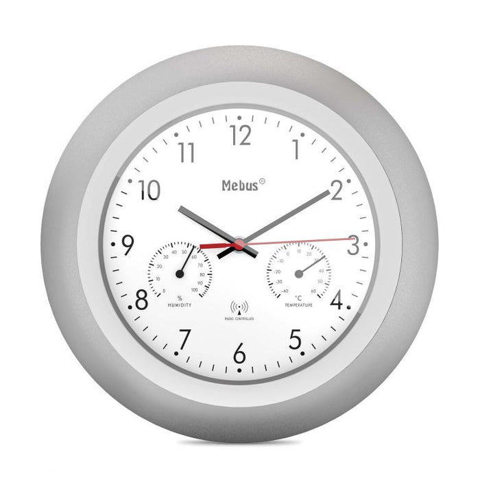 EAN 4007218194503 - Mebus 19450 reloj de mesa o pared Reloj digital Alrededor Plata, Blanco imagen 1