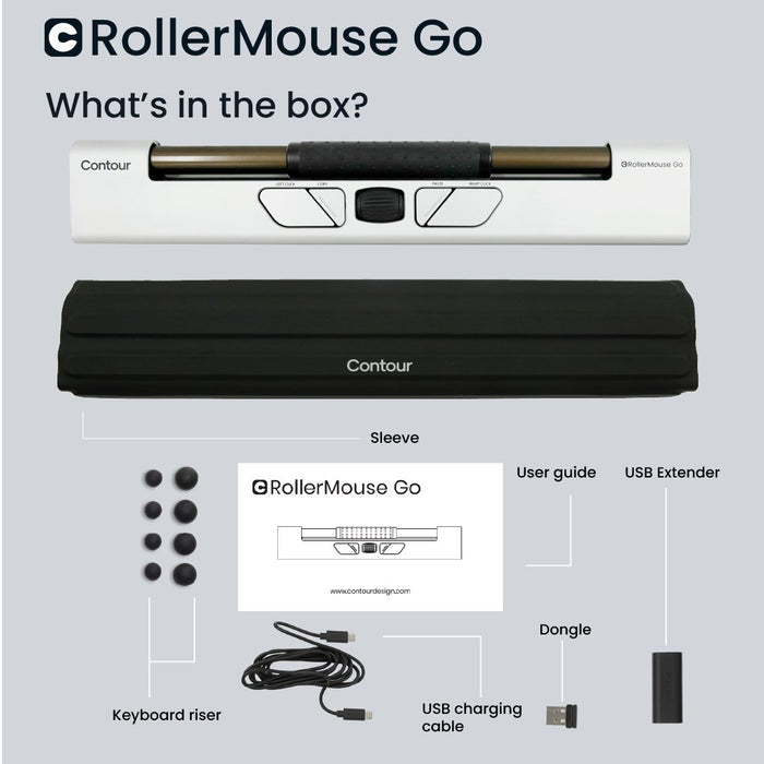 EAN 0743870004609 - Contour Design RollerMouse Go + RollerMouse Go Dock ratón Oficina RF Wireless + Bluetooth + USB Type-A 40 imagen 4