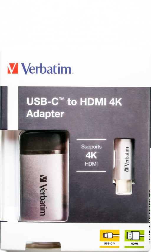 EAN 0023942491439 - Verbatim 49143 adaptador de cable de vídeo 0,1 m USB Tipo C HDMI Negro, Plata imagen 2