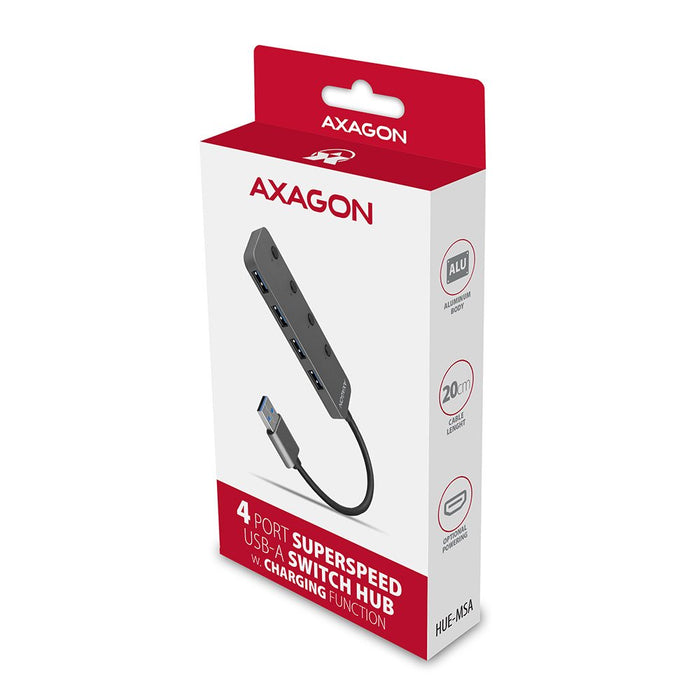 EAN 8595247905642 - Axagon HUE-MSA Superspeed USB-A Switch Hub 4x USB 3.0 aktiv - 20cm schwarz USB 3.2 Gen 1 (3.1 Gen 1) Type imagen 7
