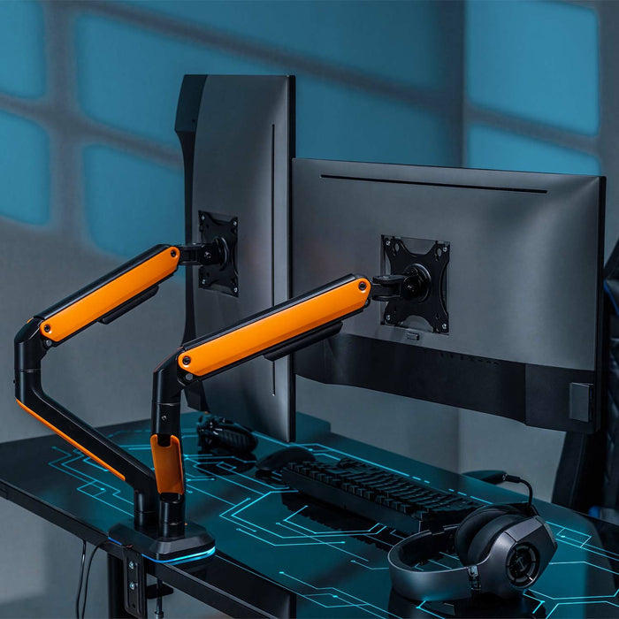 EAN 8435739901106 - AISENS DT32TSR-251 soporte para monitor 81,3 cm (32") Escritorio Negro, Naranja imagen 4