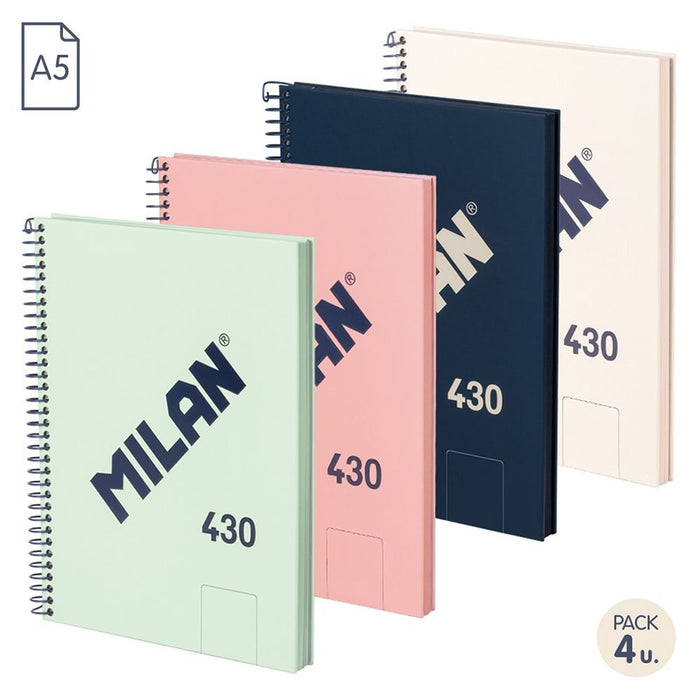 EAN 8411574110378 - Milan 57151E80X4 cuaderno y block A5 80 hojas Colores surtidos imagen 1
