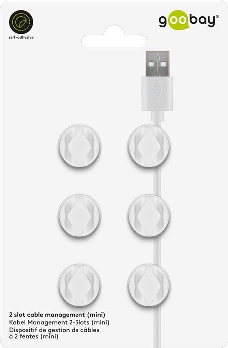 EAN 4040849703645 - Goobay 70364 organizador de cables Escritorio/pared Soporte para cables Blanco 6 pieza(s) imagen 8