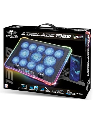 EAN 3700104436398 - Spirit of Gamer AIRBLADE 1300 RGB almohadilla fría 43,2 cm (17") Negro imagen 3