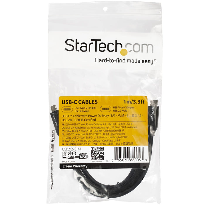 EAN 65030880053 - StarTech.com USB2C5C1M cable USB Negro imagen 5