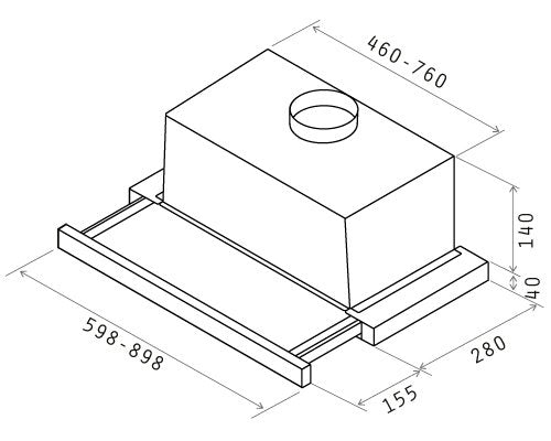 EAN 8020283003170 - Elica ELITE14 LUX WH/A/60 Telescópica o extraplana Blanco 350 m³/h imagen 2