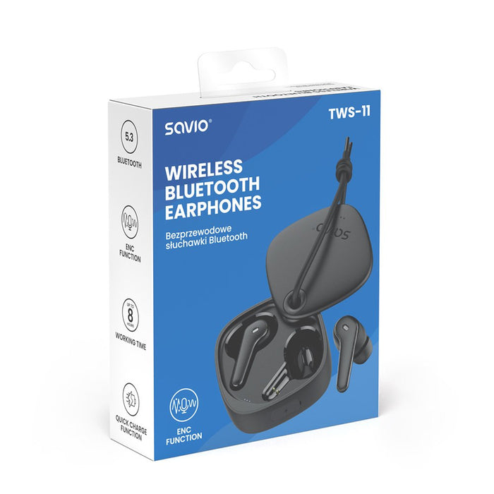 EAN 5901986048107 - Savio TWS-11 auricular y casco Auriculares True Wireless Stereo (TWS) Dentro de oído Llamadas/Música USB  imagen 11