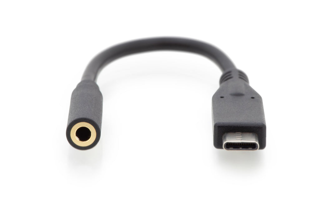EAN 4016032451112 - Digitus AK-300321-002-S cable de teléfono móvil Negro 0,2 m USB C 3,5mm imagen 3