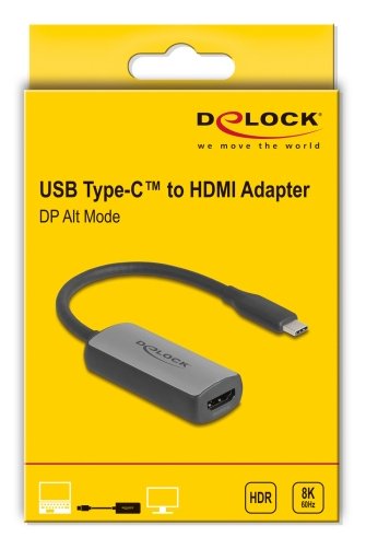 EAN 4043619642649 - DeLOCK 64264 adaptador de cable de vídeo 0,17 m USB Tipo C HDMI Negro, Gris imagen 2