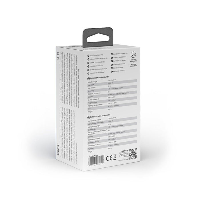 EAN 5901986048213 - Savio AE-03 contador eléctrico Blanco Programador eléctrico diario/semanal imagen 9