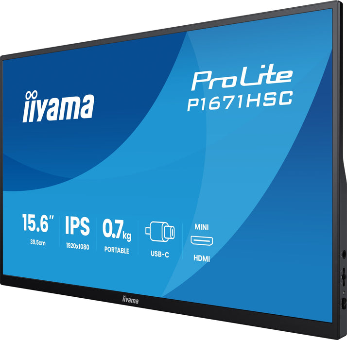 EAN 4948570126309 - iiyama ProLite P1671HSC-B1 pantalla para PC 39,6 cm (15.6") 1920 x 1080 Pixeles Full HD LED Negro imagen 5