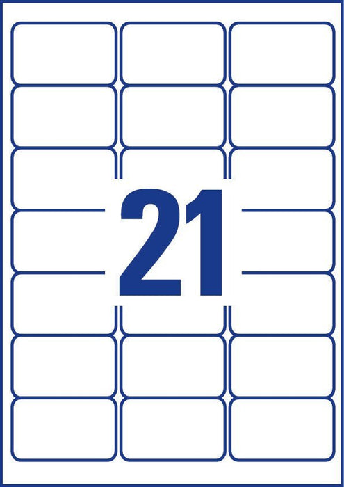 EAN 5014702003103 - Avery L7160-100 etiqueta autoadhesiva Rectángulo redondeado Permanente Blanco 2100 pieza(s) imagen 3