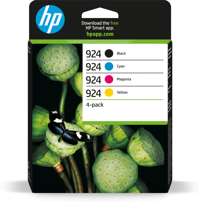 EAN 0196548697526 - HP 924 4-Pack CMYK(4) Original Ink Cartridge cartucho de tinta 4 pieza(s) Rendimiento estándar Negro, Cia imagen 1