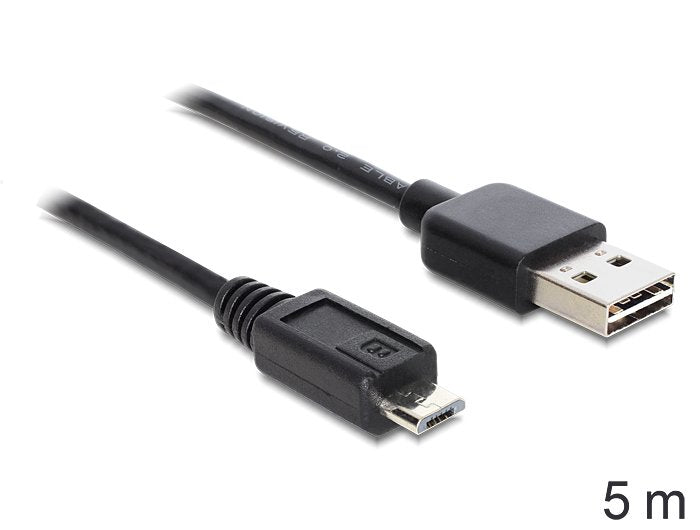 EAN 4043619833696 - DeLOCK EASY-USB 2.0-A - USB 2.0 micro-B, 5m cable USB USB A Micro-USB B Negro imagen 1