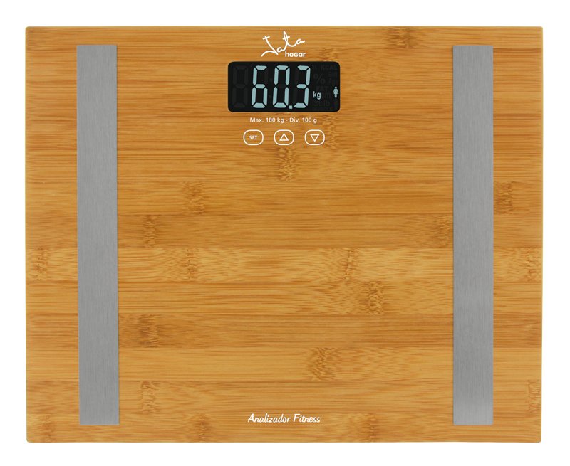 EAN 8436017658095 - JATA 577 báscula de baño Rectángulo Bamboo Báscula personal electrónica imagen 3