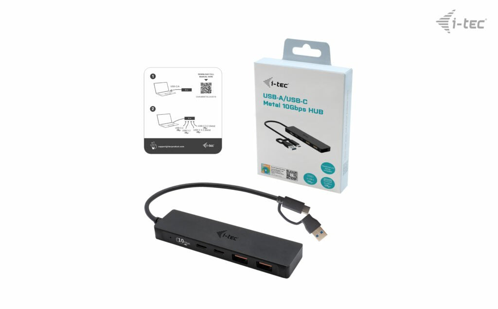EAN 8595611703904 - i-tec Metal C31HUBMETAL2A2C hub de interfaz USB 3.2 Gen 1 (3.1 Gen 1) Type-C 10000 Mbit/s Negro imagen 6