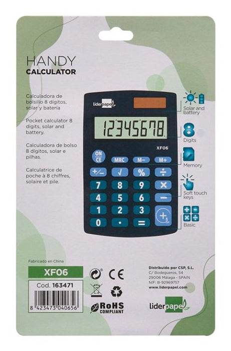 EAN 8423473040656 - Liderpapel XF06 calculadora Bolsillo Calculadora básica Azul imagen 5