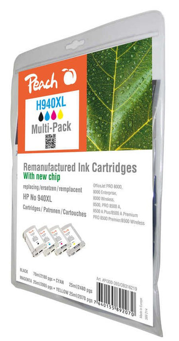 EAN 7640155892070 - Peach 316219 cartucho de tinta 4 pieza(s) Negro, Cian, Magenta, Amarillo imagen 2