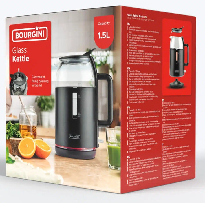 EAN 8719979273378 - Bourgini 23.6010.00.00 tetera eléctrica 1,5 L Negro imagen 5