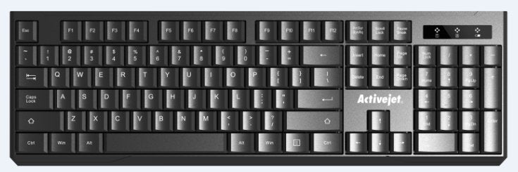EAN 5901443120131 - Activejet K-3911W teclado Universal RF inalámbrico QWERTY Internacional de EE.UU. Negro imagen 1