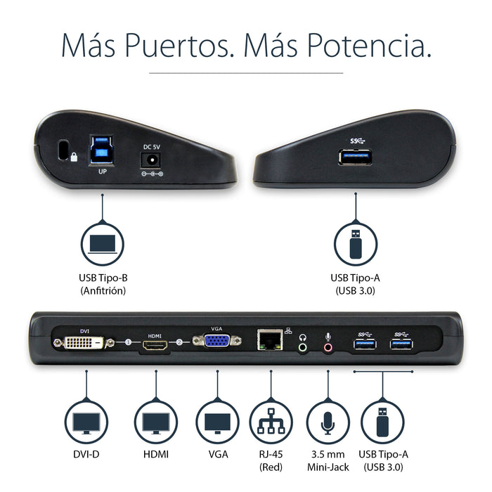 EAN 0065030851299 - StarTech.com USB3SDOCKHDV base para portátil y replicador de puertos Alámbrico USB 3.2 Gen 1 (3.1 Gen 1)  imagen 8