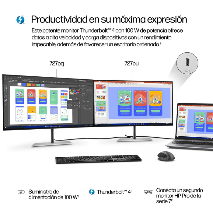 EAN 0197497764659 - HP Series 7 Pro 27 inch QHD Thunderbolt 4 Monitor - 727pu pantalla para PC 68,6 cm (27") 2560 x 1440 Pixe imagen 8