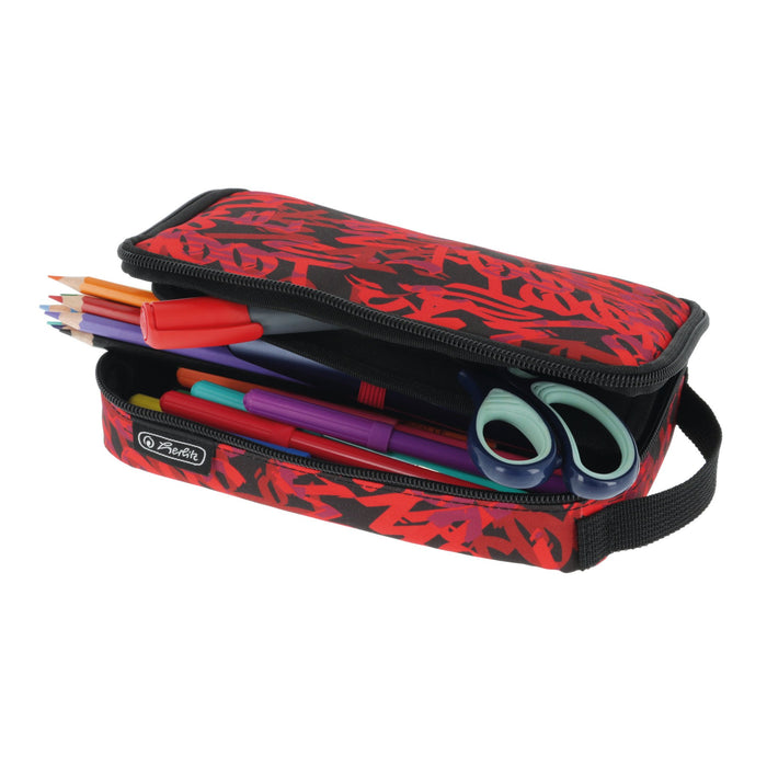 EAN 4008110352978 - Herlitz 2 Go Graffiti Estuche suave Poliéster Negro, Rojo imagen 6