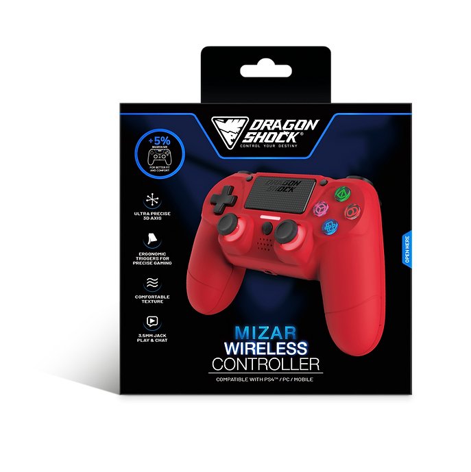 EAN 5425025593071 - Dragonshock Mizar Rojo Bluetooth Gamepad PlayStation 4 imagen 5