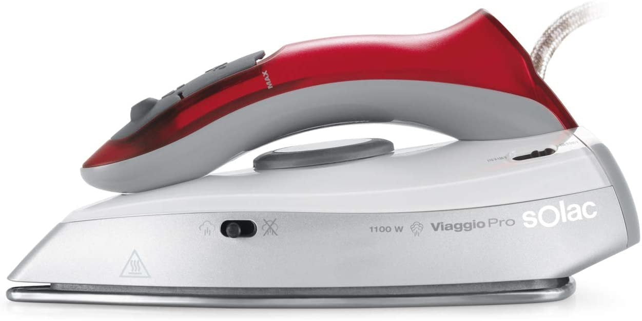 EAN 8433766186947 - Solac Viaggio Pro Plancha vapor-seco Suela de acero inoxidable 1100 W Gris, Rojo imagen 1