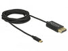 EAN 4043619837106 - DeLOCK 83710 adaptador de cable de vídeo 2 m USB Tipo C DisplayPort Negro imagen 1