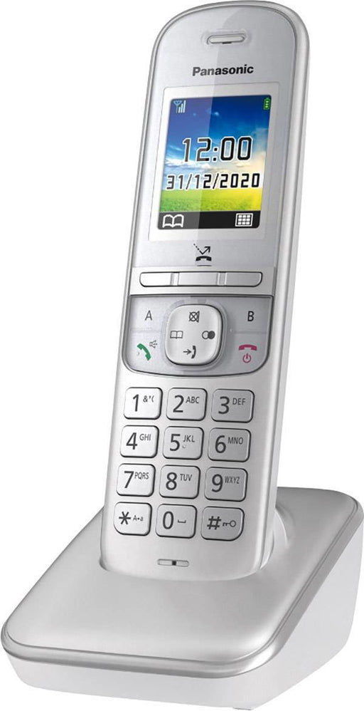 EAN 5025232896585 - Panasonic KX-TGH710 Teléfono DECT Identificador de llamadas Perlado, Plata imagen 1
