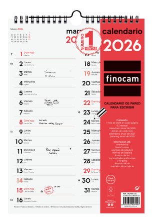 EAN 8422952407447 - Finocam 782100026 calendario imagen 1