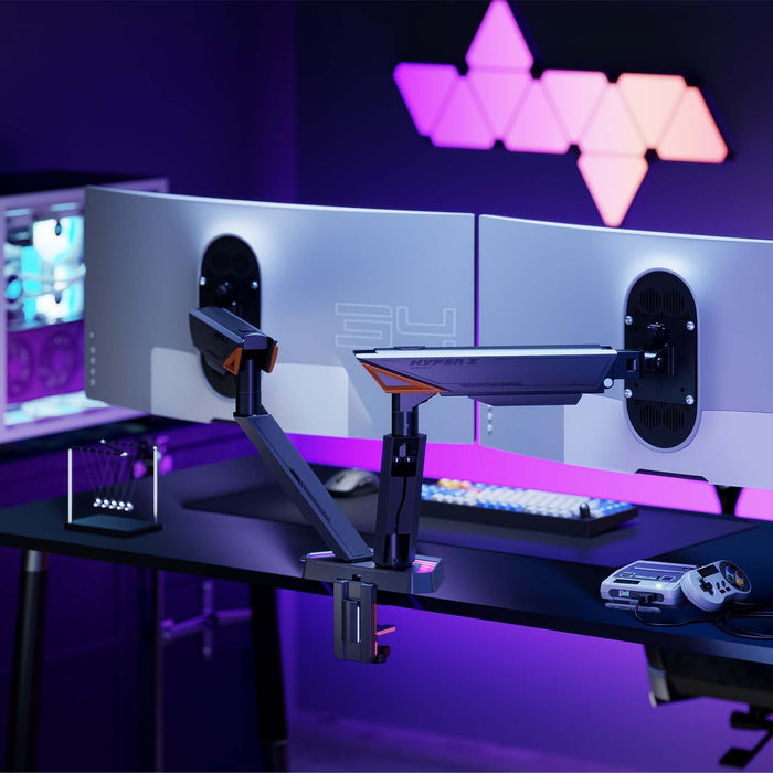 EAN 8435739902608 - AISENS DT38TSRRGB-349 soporte para monitor 96,5 cm (38") Escritorio Negro, Blanco imagen 4