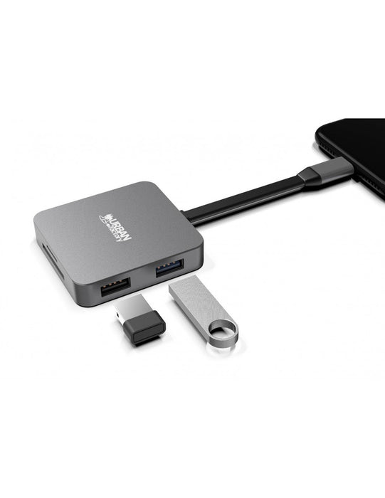 EAN 3760170857930 - Urban Factory HUBEE LIGHT USB 3.2 Gen 1 (3.1 Gen 1) Type-C Gris imagen 5